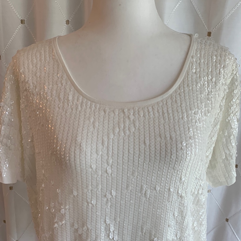 Banana Republic white sequin top.  Excellent condition!